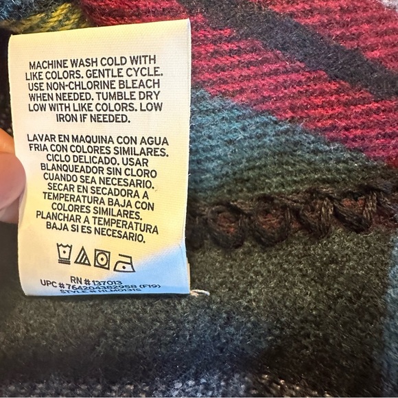 Woolrich women's Cozy Blanket Wrap shawl cape tartan plaid - one size (j10) - Picture 10 of 11